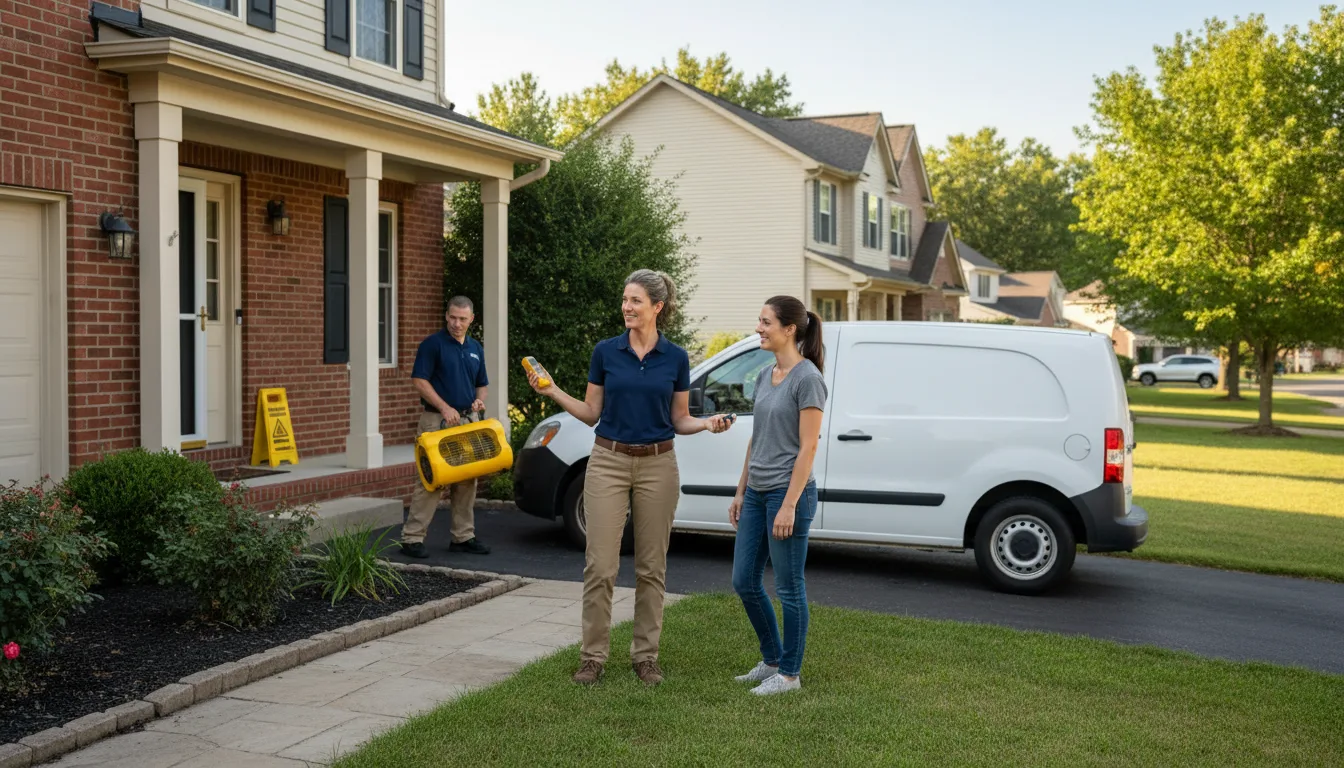 Residential water damage restoration in Huntsville, IL